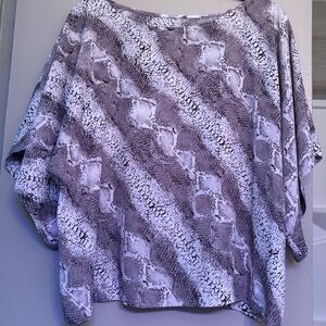 INC International Concepts Black and White Patterned Blouse